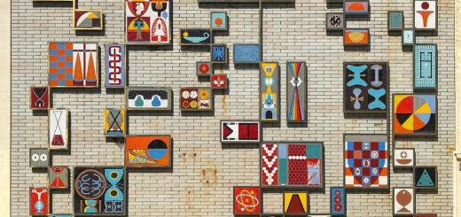 a wall with a bunch of pictures on it